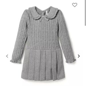 Janie and jack girls cable knit sweater dress size 10 grey combed cotton new